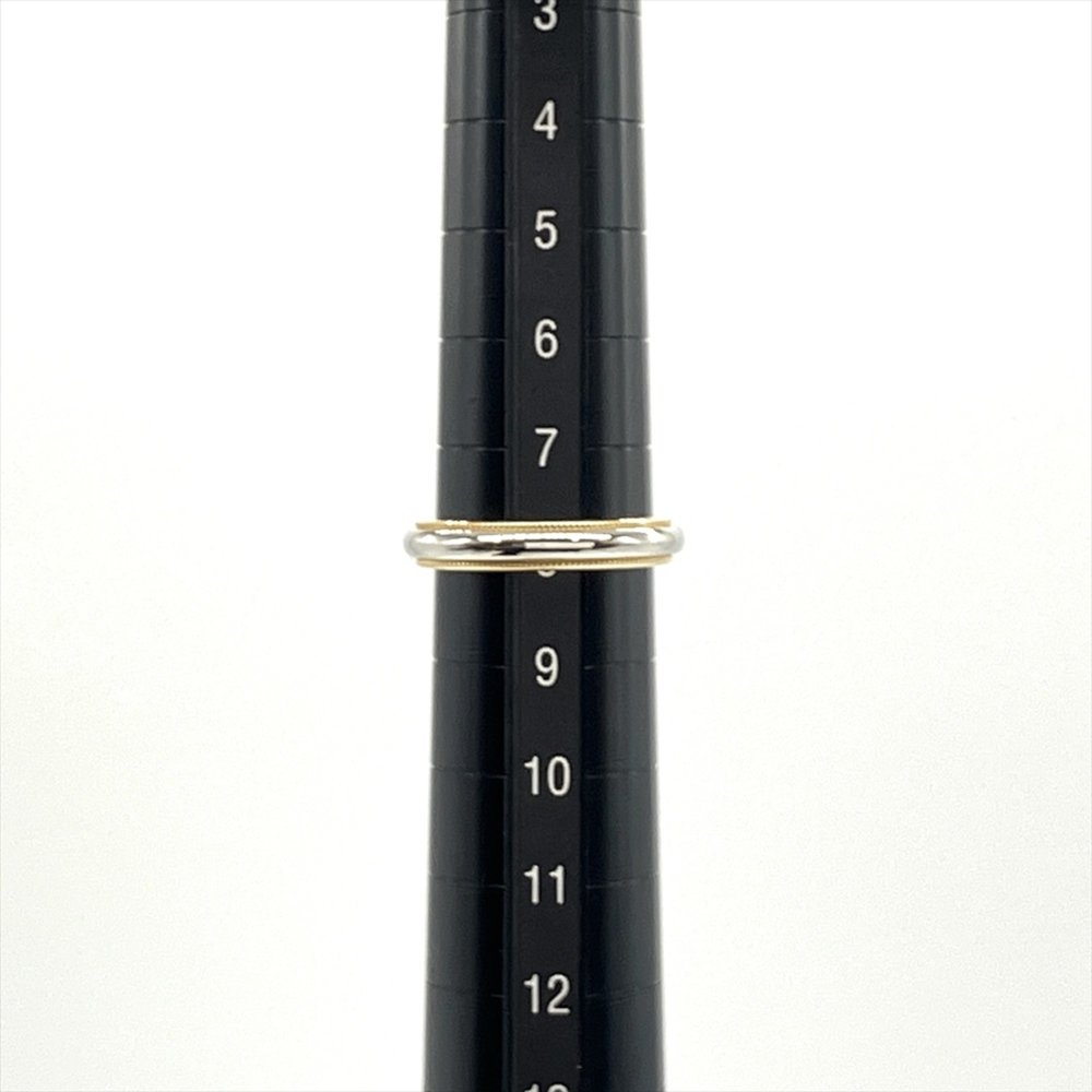 Tiffany & Co. Together Milgrain Band Ring, Size 8 K18YG, PT950, Yellow Gold,... - Picture 8 of 8